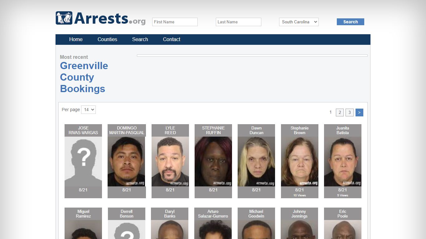 Greenville County Arrests and Inmate Search